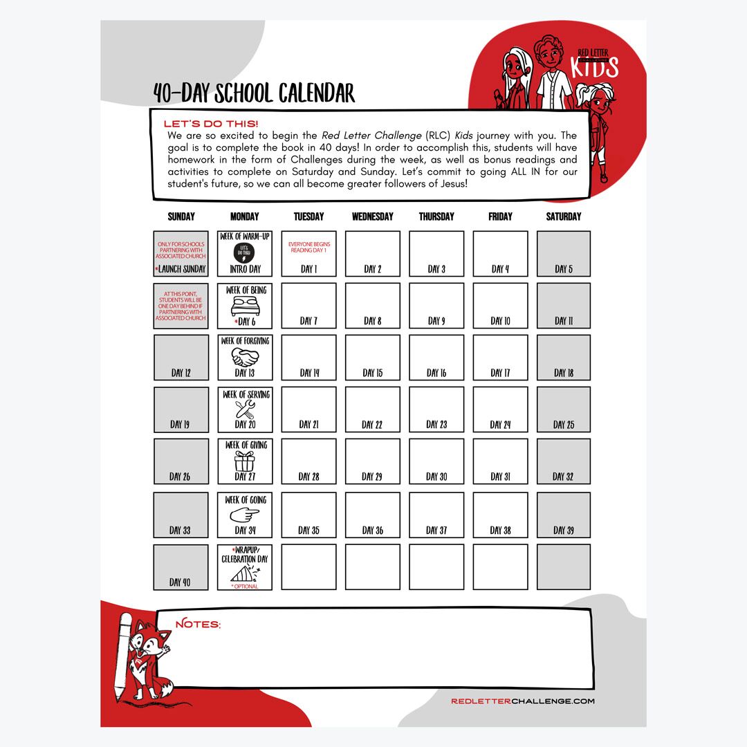 Red Letter Challenge<br>School Curriculum - Image 4