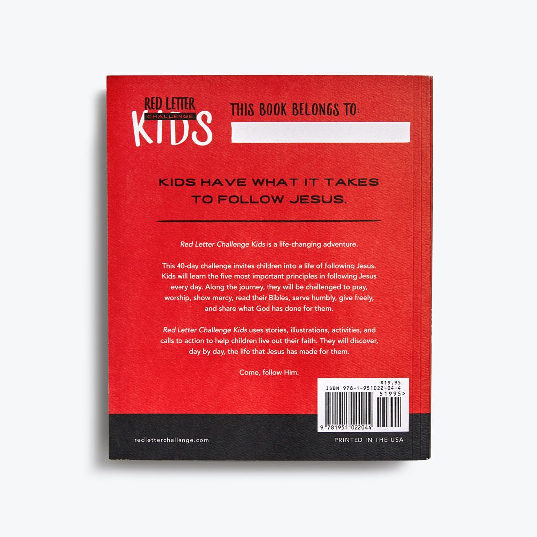Red Letter Challenge Kids Back Cover
